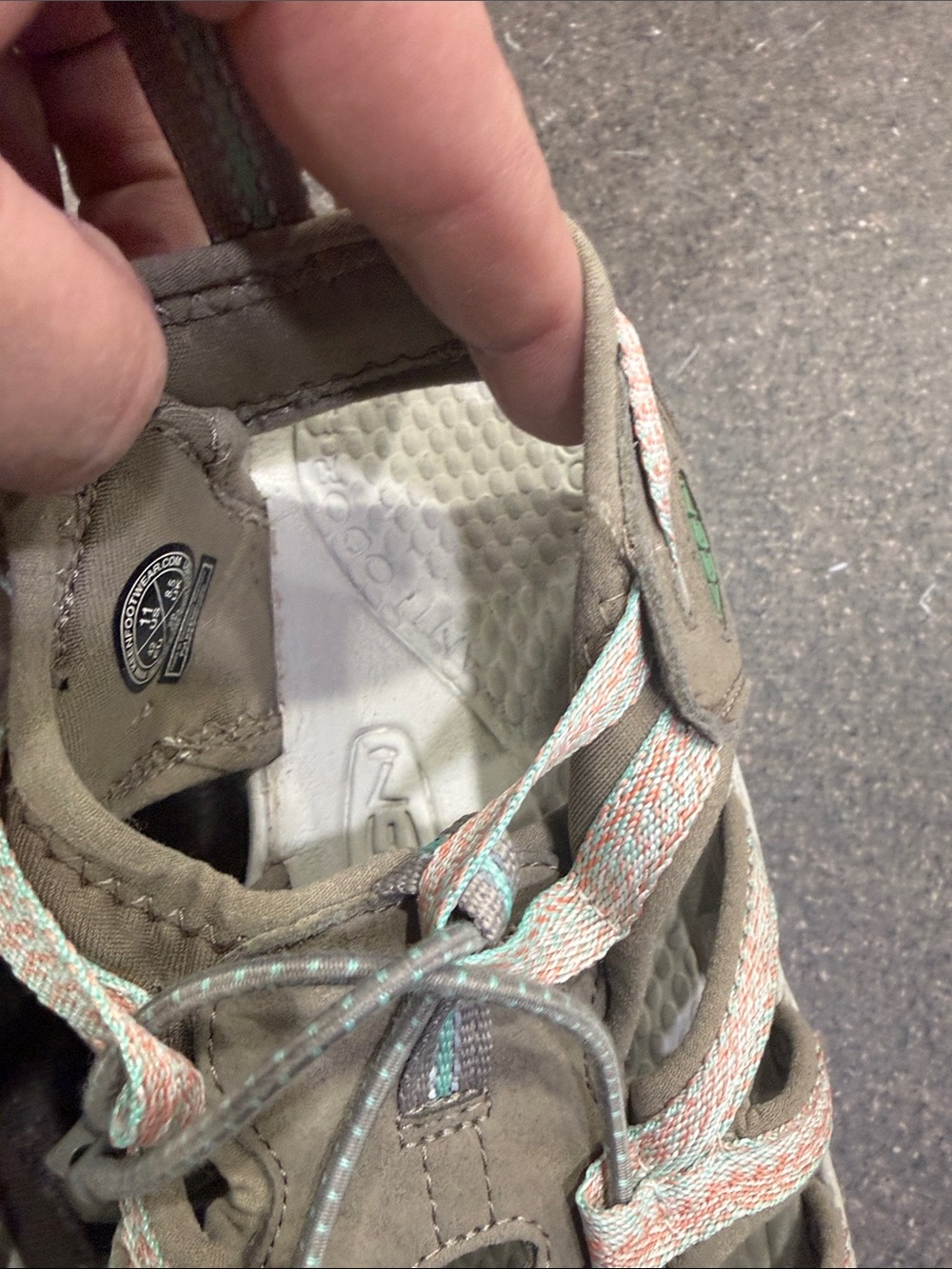 KEEN Women's astoria west hiking Sandals in Taupe with Coral Accents - Picture 11 of 12